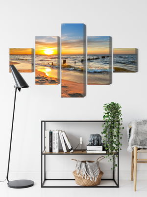 Ljuddämpande tavla - Baltic sea at sunset