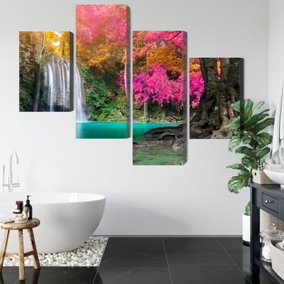 Ljuddämpande tavla - A beautiful forest waterfall