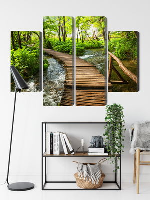 Ljuddämpande tavla - Wooden pier in the forest