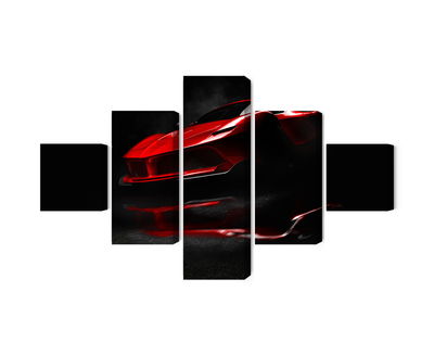 Ljuddämpande tavla - Red sports car 3d