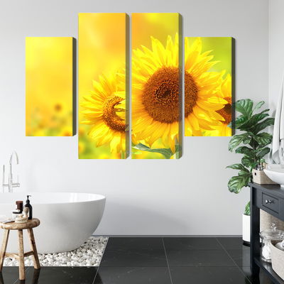 Ljuddämpande tavla - Blooming sunflowers 3d