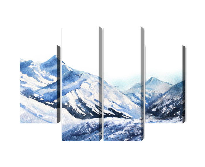 Ljuddämpande tavla - Watercolor mountain peak