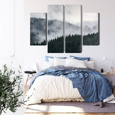 Ljuddämpande tavla - Misty 3d forest landscape