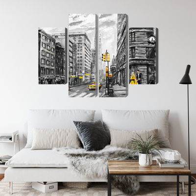 Ljuddämpande tavla - View of the street of new