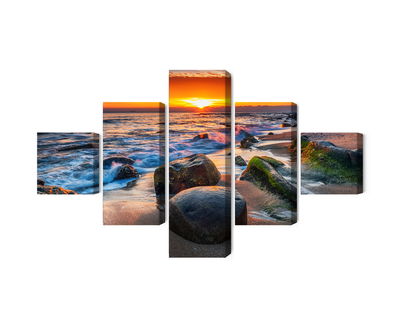 Ljuddämpande tavla - 3d beach sunset