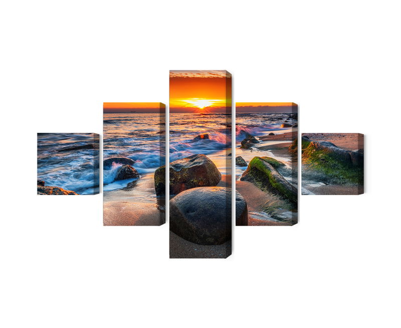 Ljuddämpande tavla - 3d beach sunset