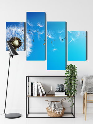 Ljuddämpande tavla - Dandelion with flying seeds