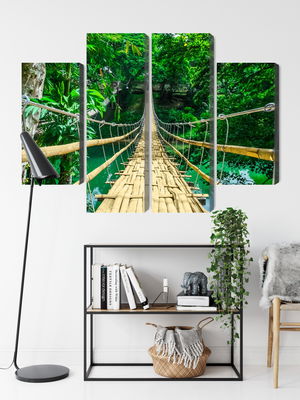 Ljuddämpande tavla - Bamboo bridge in the rain