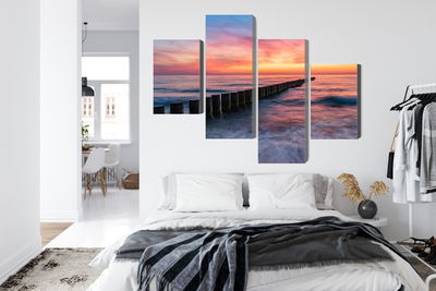 Ljuddämpande tavla - The baltic sea with wooden