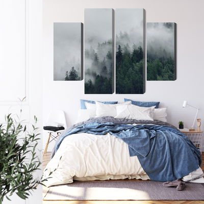 Ljuddämpande tavla - Green misty forest