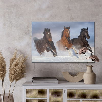 Ljuddämpande tavla - Galloping horses in winter