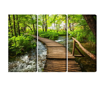 Ljuddämpande tavla - Wooden pier in the forest