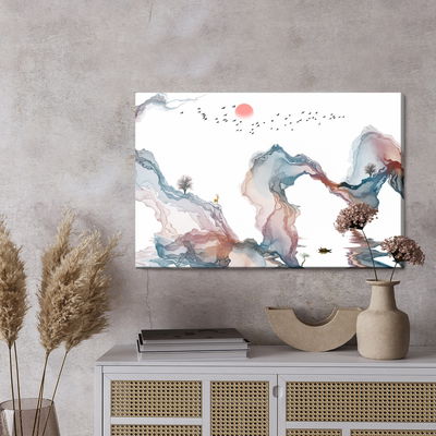 Ljuddämpande tavla - Colourful abstract landscape