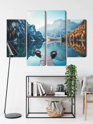 Ljuddämpande tavla - Lake braies in the italian