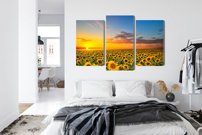 Ljuddämpande tavla - Sunset over a 3d sunflower