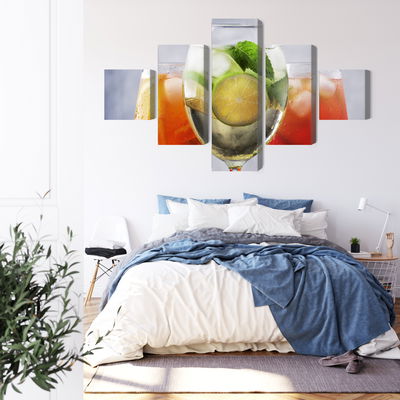 Ljuddämpande tavla - Set of summer cocktails
