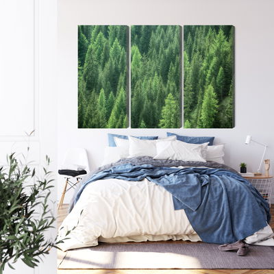 Ljuddämpande tavla - Green forest view 3d