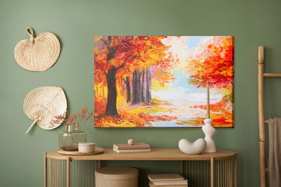 Ljuddämpande tavla - Forest landscape in autumn