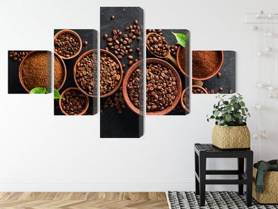 Ljuddämpande tavla - Ground coffee and beans