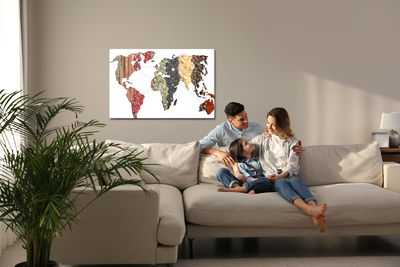 Ljuddämpande tavla - World map of spices