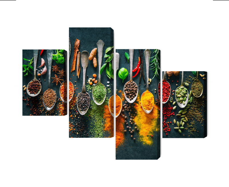 Ljuddämpande tavla - Herbs and spices on spoons