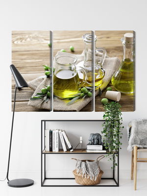 Ljuddämpande tavla - Olive oil with green olives
