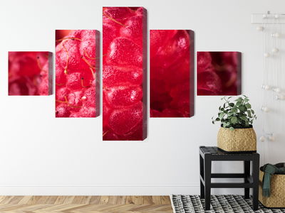 Ljuddämpande tavla - Raspberries on a macro scale