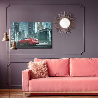 Ljuddämpande tavla - Red car in the city