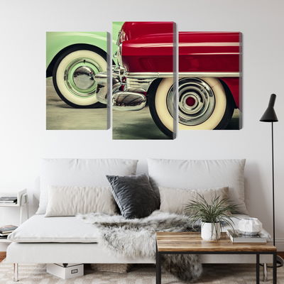 Ljuddämpande tavla - Stylish vintage car wheels