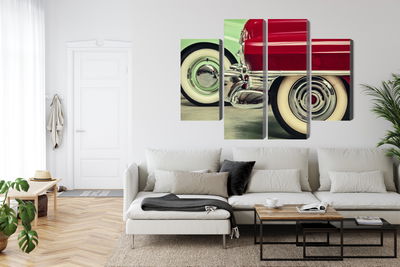 Ljuddämpande tavla - Stylish vintage car wheels