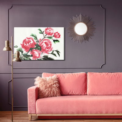 Ljuddämpande tavla - Peonies painted