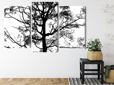 Ljuddämpande tavla - Black tree on a white