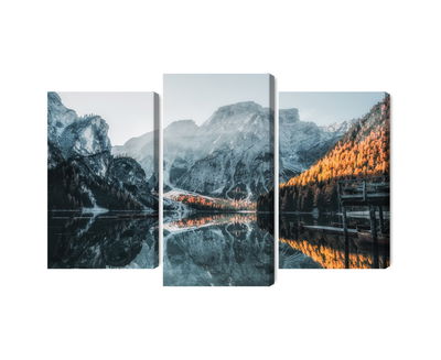 Ljuddämpande tavla - Italian lake braies 3d
