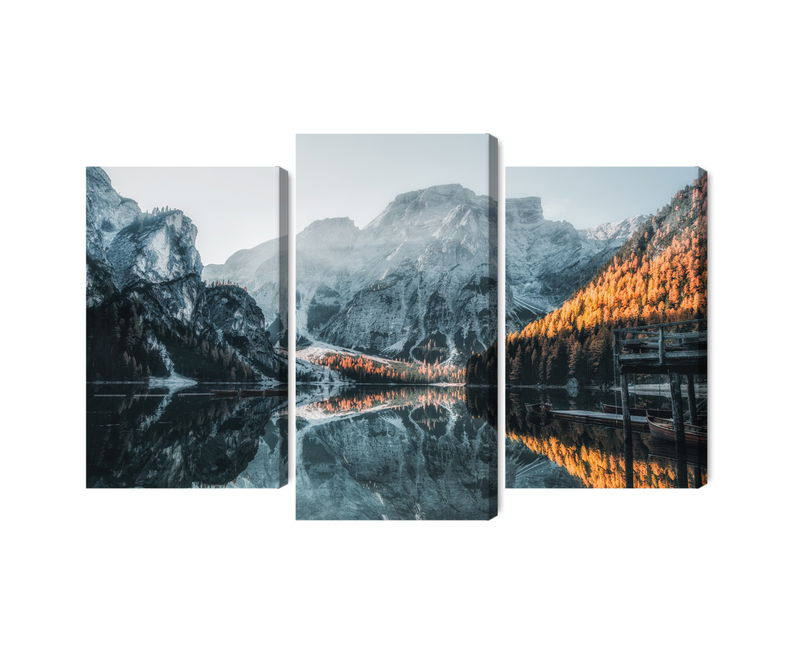 Ljuddämpande tavla - Italian lake braies 3d
