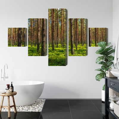 Ljuddämpande tavla - 3d pine forest