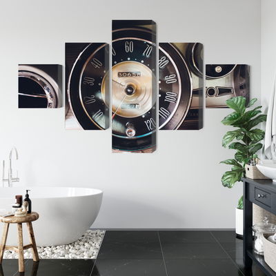 Ljuddämpande tavla - The dashboard in an old car