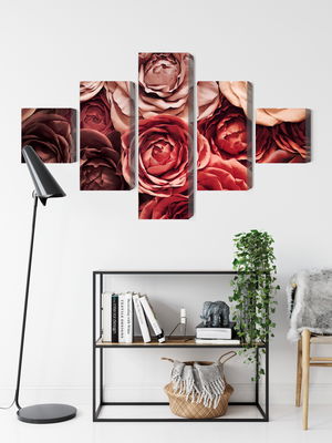 Ljuddämpande tavla - Colorful flowers close up 3d