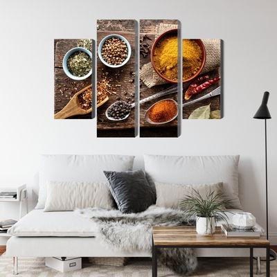 Ljuddämpande tavla - Board with various spices