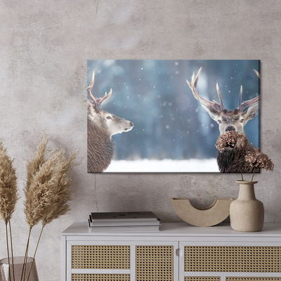 Ljuddämpande tavla - Two deer in the winter forest