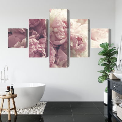 Ljuddämpande tavla - Peonies in shades of pink