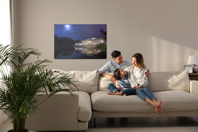 Ljuddämpande tavla - Palace in Warsaw at night