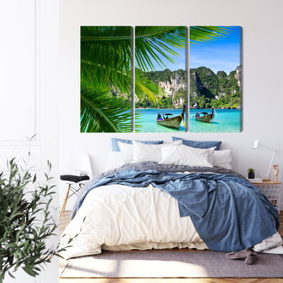 Ljuddämpande tavla - Tropical landscape 3d