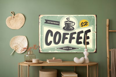 Ljuddämpande tavla - Vintage style cafe sign