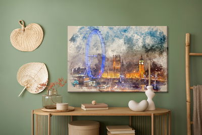 Ljuddämpande tavla - Panorama of London painted