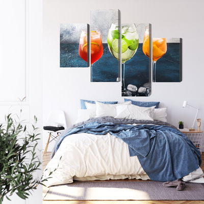 Ljuddämpande tavla - Glasses with summer cocktails