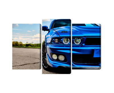 Ljuddämpande tavla - Front of a blue sports car