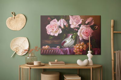 Ljuddämpande tavla - Bouquet of roses in a vase