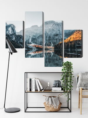 Ljuddämpande tavla - Italian lake braies 3d