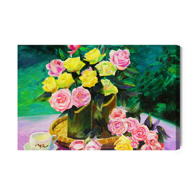 Ljuddämpande tavla - A bouquet of roses as painted