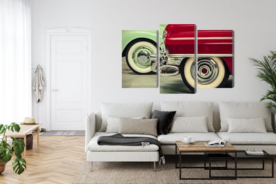 Ljuddämpande tavla - Stylish vintage car wheels